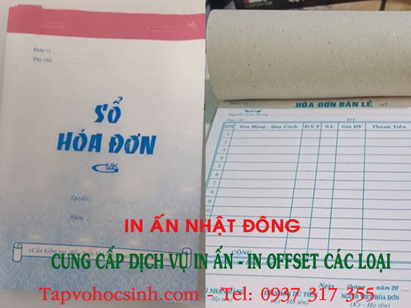 in hoá đơn bán lẻ 2 liên
